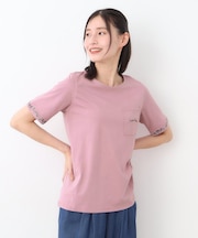 【コットン100％／刺繍入り／3colors】エラビー スプリッグ柄 Tシャツ