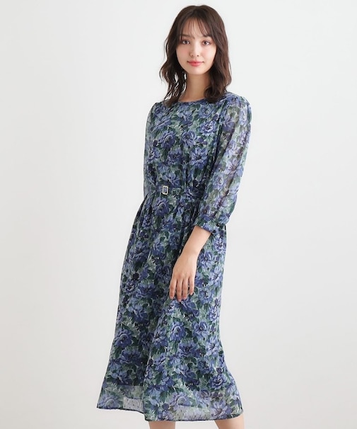 【WEB限定カラーあり／洗える／同柄アイテムあり】ケラウェイ柄 ドビーワンピース