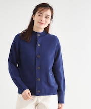 【日本製/ワンマイルウエア】ソフトウール ハイネックカーディガン