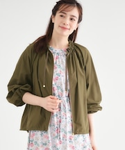 【洗える／撥水】マットタフタ フレアブルゾン