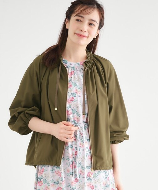 【洗える／撥水】マットタフタ フレアブルゾン