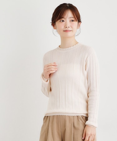 【シーウール】透かし編み プルオーバーニット