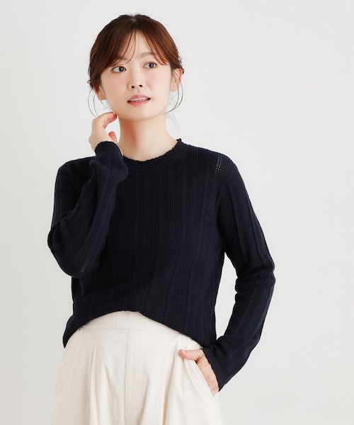 シーウール】透かし編み プルオーバーニット｜ローラアシュレイ