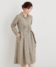 【WEB限定／洗える／M‐LL 3サイズ／羽織に使える】シュルートン柄コーデュロイワンピース