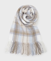 ウール混チェックストール