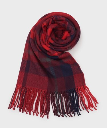 ウール混チェックストール