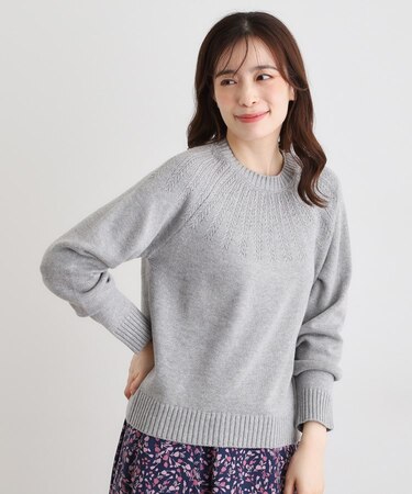 【洗える／同素材アイテムあり】求心ケーブル編み プルオーバーニット
