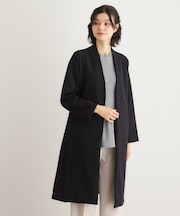 【洗える/ウールレット】着流しロングコート