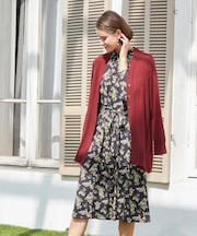 【洗える/ジャージ素材/同柄アイテムあり】ベリーズ スペースド柄ワンピース