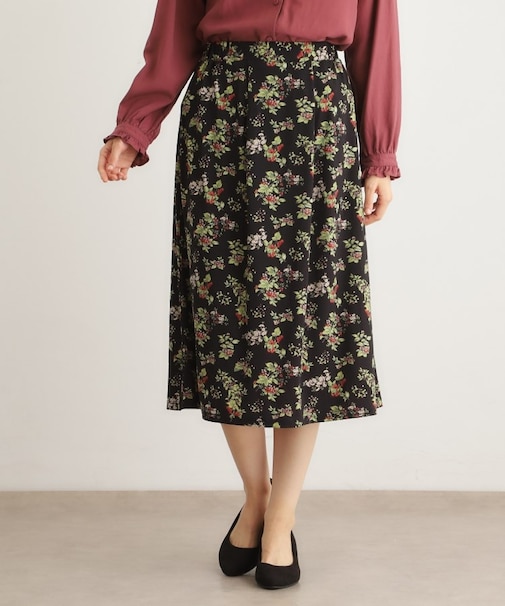 【洗える/ジャージ素材/同柄アイテムあり】ベリーズ スペースド柄スカート