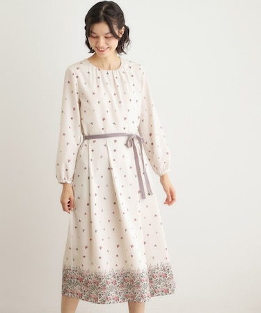 【洗える／同柄アイテムあり】ライリー バタフライズ柄 ワンピース