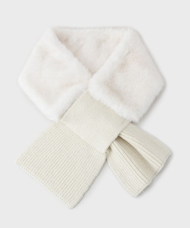 【差し込み式／フェイクファー】ニットストール