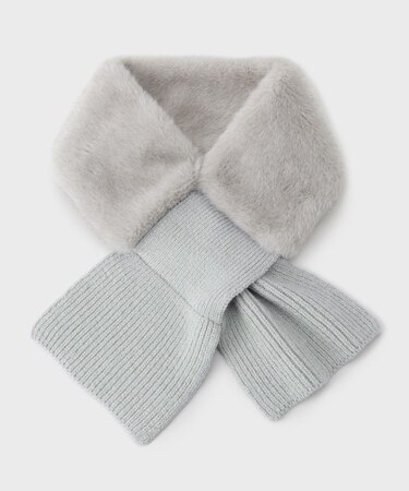 【差し込み式／フェイクファー】ニットストール