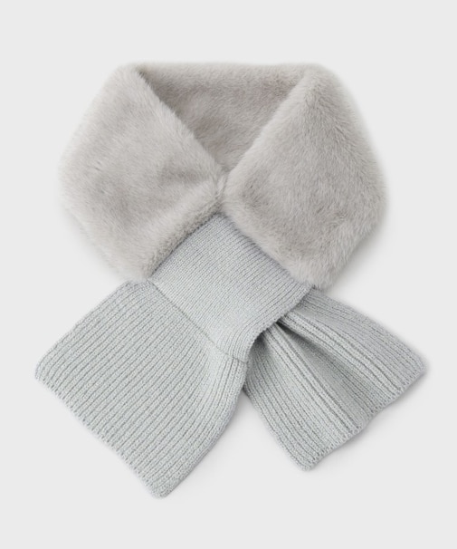 【差し込み式／フェイクファー】ニットストール