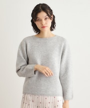 【洗える／ウール混】ミニスパンコール プルオーバーニット