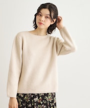 【洗える／ウール混】ミニスパンコール プルオーバーニット