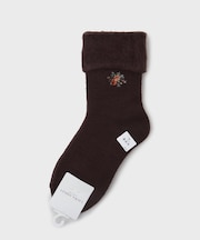 【内側起毛】ライホール柄 あたたかルームソックス