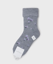 【内側起毛】マグノリア柄 あたたかルームソックス