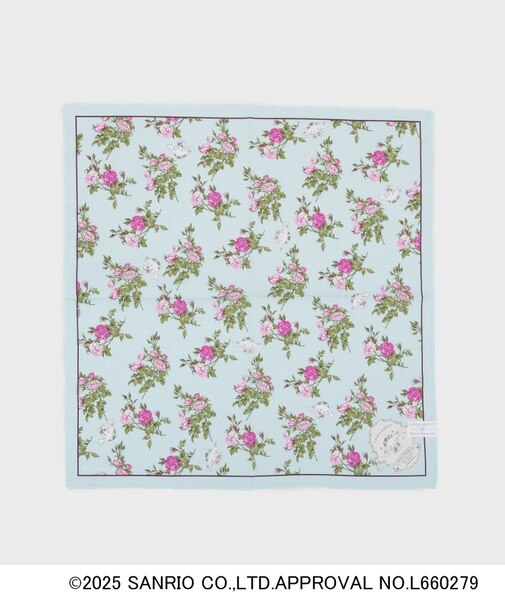 【サンリオキャラクターズコラボ】シナモロール＆バラ プリントハンカチ