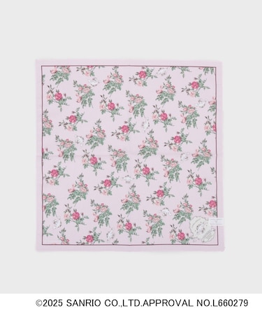 【サンリオキャラクターズコラボ】シナモロール＆バラ プリントハンカチ