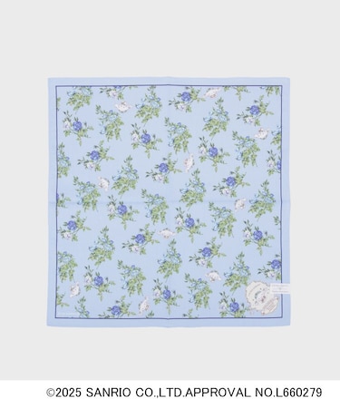 【サンリオキャラクターズコラボ】シナモロール＆バラ プリントハンカチ