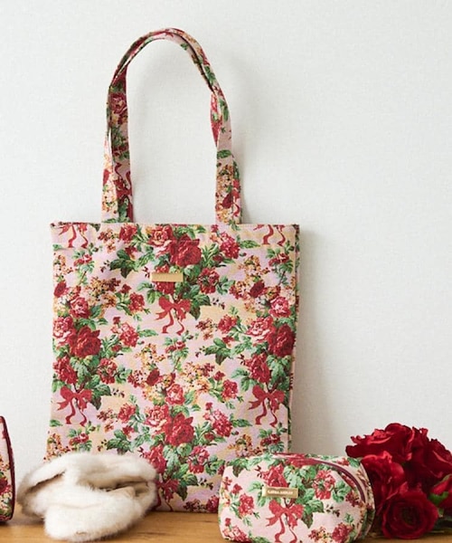 A4サイズ/ジャカード/ギフトにおすすめ！】メアリーポート ブーケ柄