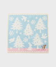 【ギフトにおすすめ！】リス刺繍 クリスマスタオルハンカチ