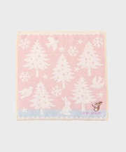 【ギフトにおすすめ!】リス刺繍 クリスマスタオルハンカチ