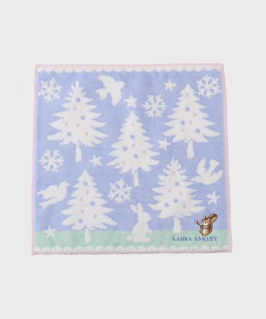 【ギフトにおすすめ！】リス刺繍 クリスマスタオルハンカチ