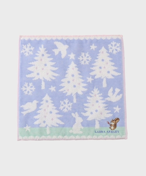 【ギフトにおすすめ！】リス刺繍 クリスマスタオルハンカチ