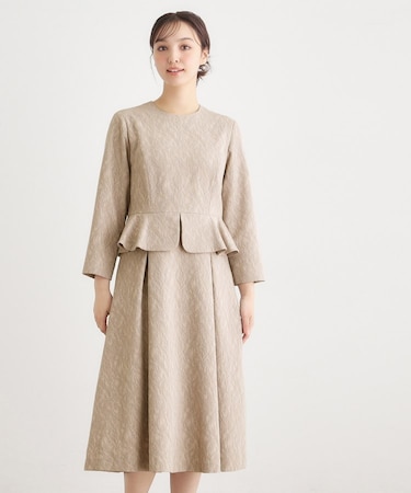 ペプラム風ジャカードワンピース