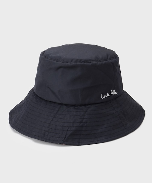 【撥水加工/サイズ調整可/顎紐取外し可】ロンドン柄 パッカブル レインハット