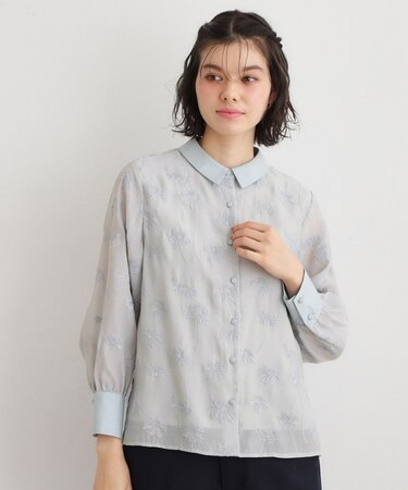 【セットアップ可】ランズウィック柄刺繍ブラウス