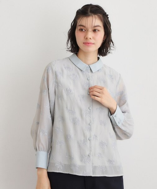 【セットアップ可】ランズウィック柄刺繍ブラウス