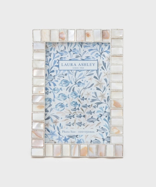 ヘンレイク柄 天然シェルフォトフレーム ハガキサイズ