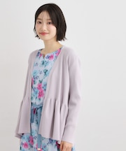 【人気デザイン！シルク混／洗える／バックリボン】フリルカーディガン