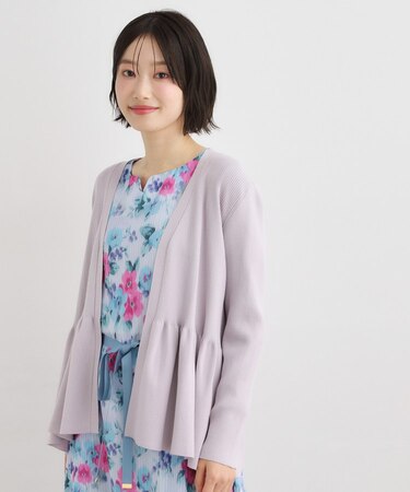 【人気デザイン！シルク混／洗える／バックリボン】フリルカーディガン