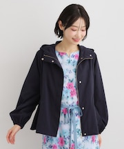 【洗える】フード付きライトブルゾン