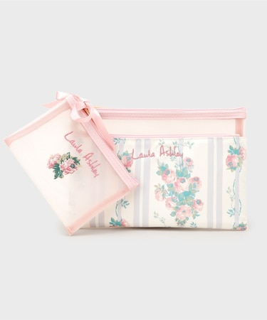 ロザリーナ ストライプ柄 セットオブ2ポーチ