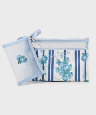 ロザリーナ ストライプ柄 セットオブ2ポーチ