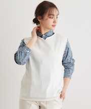 【人気デザイン！日本製／ロゴ刺繍入り／ワンマイルウエア】コットン ニットベスト