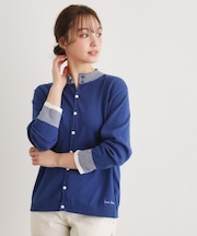 【人気デザイン！日本製／ロゴ刺繍入り／ワンマイルウエア】コットン ニットカーディガン