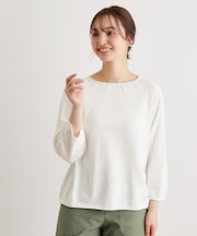 【人気デザイン！日本製／ロゴ刺繍入り／ワンマイルウエア】コットン プルオーバーニット