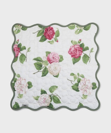 カミール柄 キルトクッションカバー 45×45cm