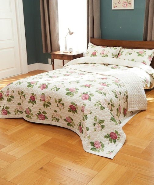 カミール柄 キルトマルチカバー 200×200cm