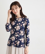 【袖口ゴム仕様／洗える／ジャージ素材／同柄アイテムあり】サトクリフ チューリップス柄プルオーバー