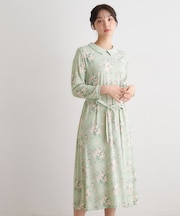 【洗える／ジャージ素材／同柄アイテムあり】サトクリフ チューリップス柄ワンピース