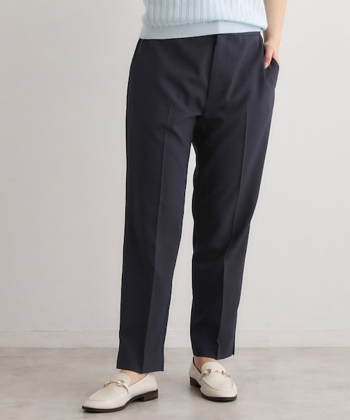 【洗える／ウエストゴム仕様／裾スリットあり】クロップドパンツ