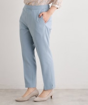 【洗える／ウエストゴム仕様／裾スリットあり】クロップドパンツ