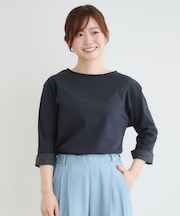 【7分袖／コットン100％／見返し刺繍入り／5colors】ハービー フィールド柄プルオーバー